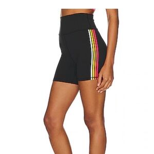 Spiritual Gangster Black and side strips Bike Shorts